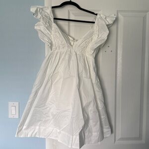 Impressions White Ruffled Dress